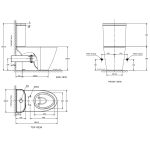 Inax Compact Codie 自由咀座廁連水箱及緩降廁板 配 橢圓形檯底面盆 (IN2407HKB1-WT-0 + YL-2260/BW1) (不包含風琴喉)